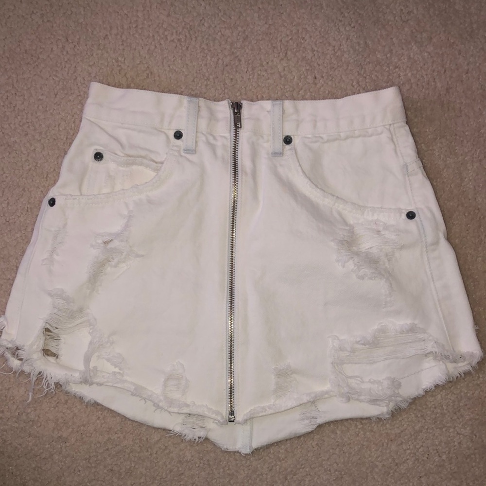 White zip up skirt